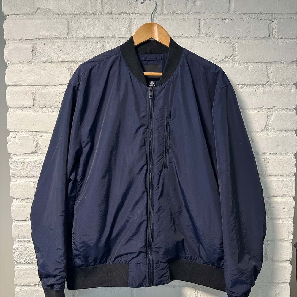 H&M Dark Blue Bomber Jacket